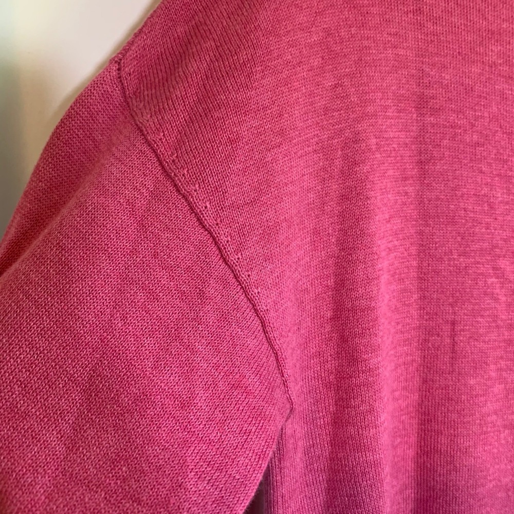 Anthropologie Pink Long Sleeve V-Neck Tunic Top XS Fits S/M Preppy Minimalist - Picture 5 of 8